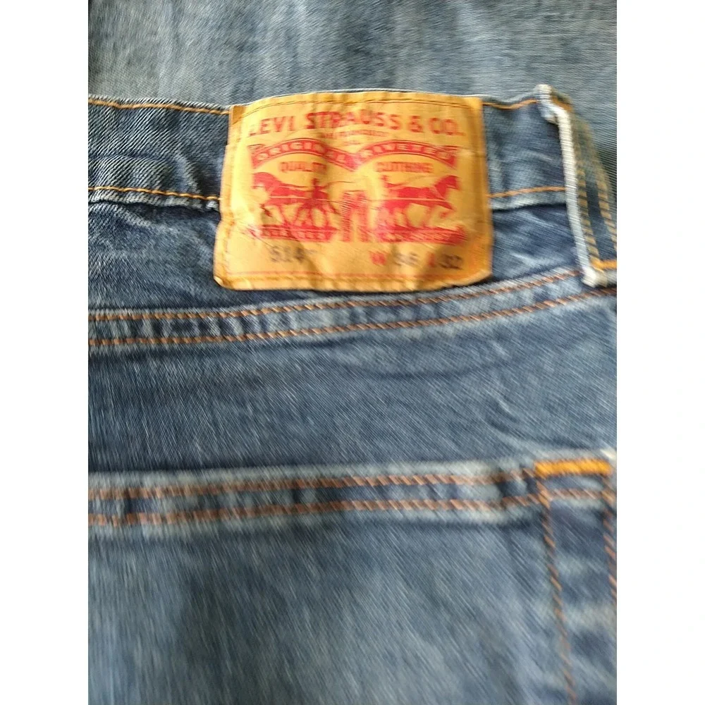 Levi's 514 Men's 36x32 Medium Wash Slim Straight Fit Stretch Denim Blue Jeans